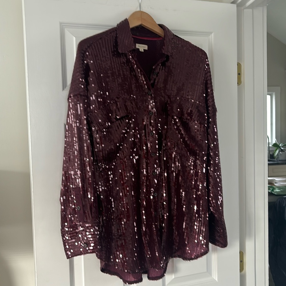 Pilcro for Anthropologie sequin top